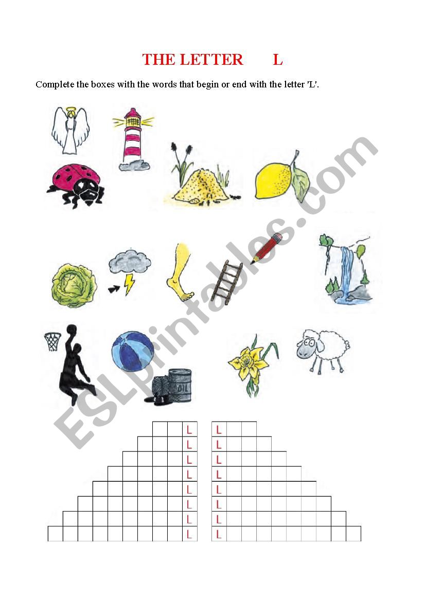 The Letter L worksheet