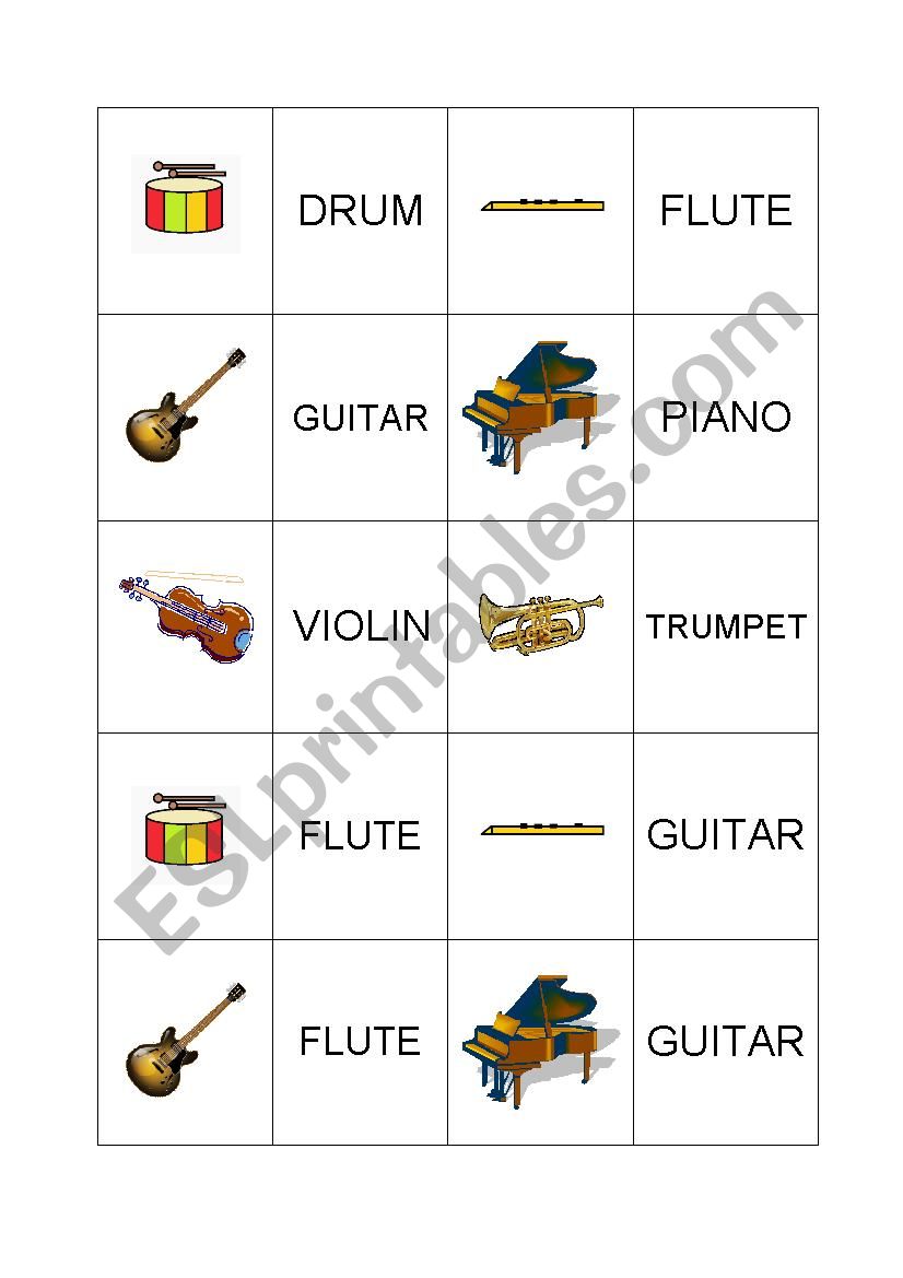 Musical Instruments worksheet