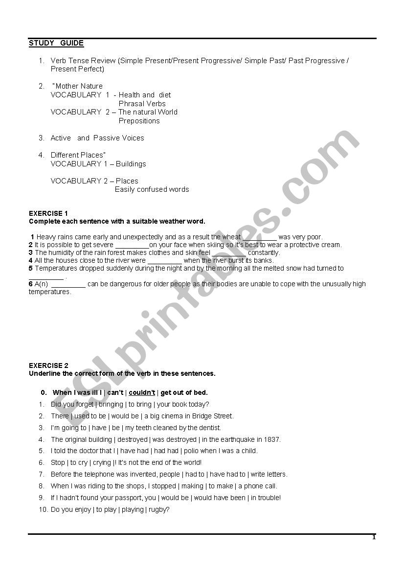 6pgs activiies worksheet