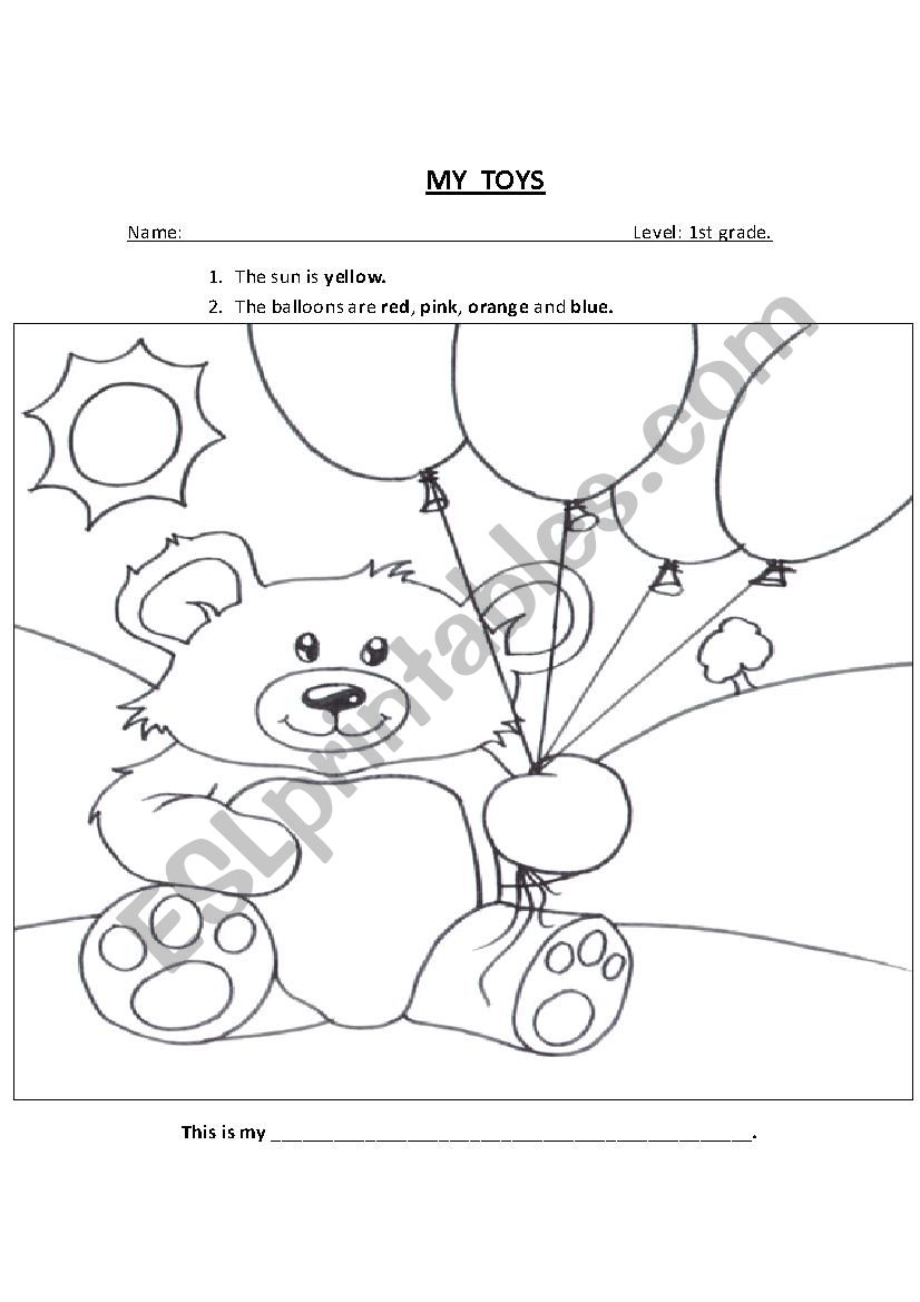 toys and colors worksheet