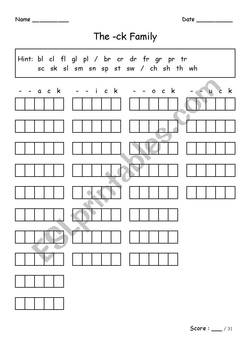 CCVCC Words worksheet