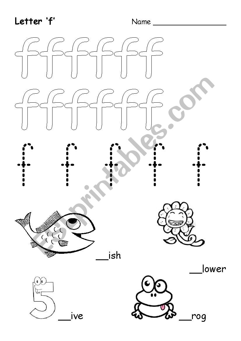 Letter f worksheet