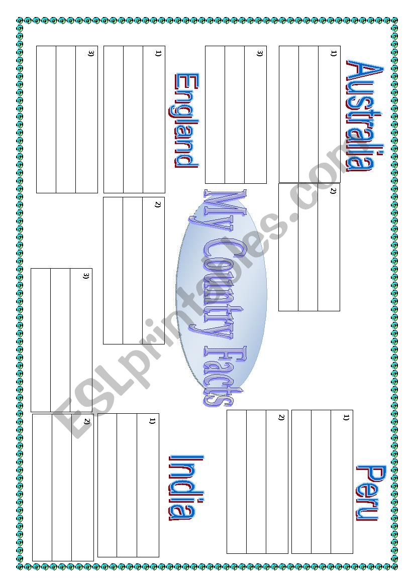 My country facts worksheet