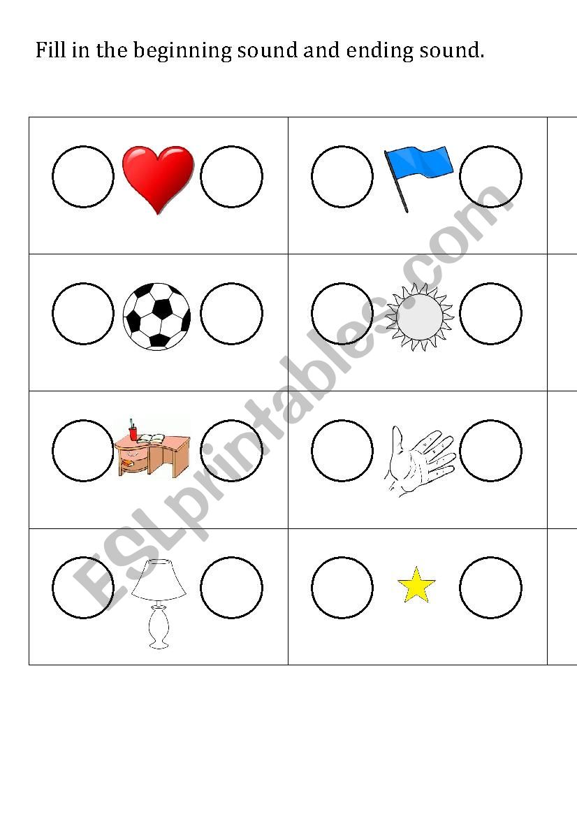 Beginning and Ending sounds worksheet