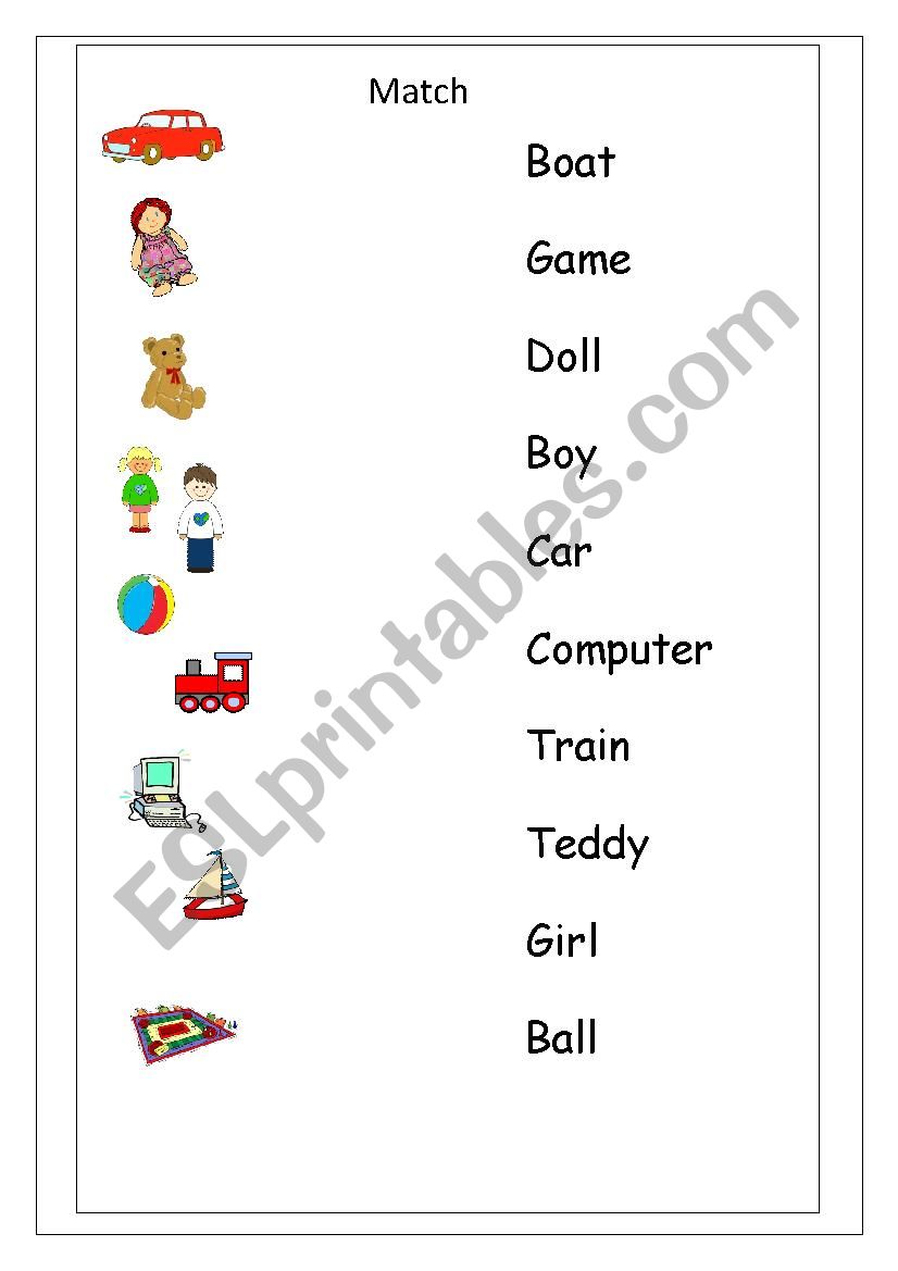 Toys worksheet