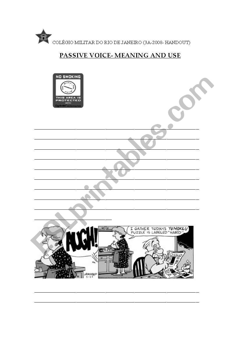 PASSIVE VOICE - MEANING AND USE