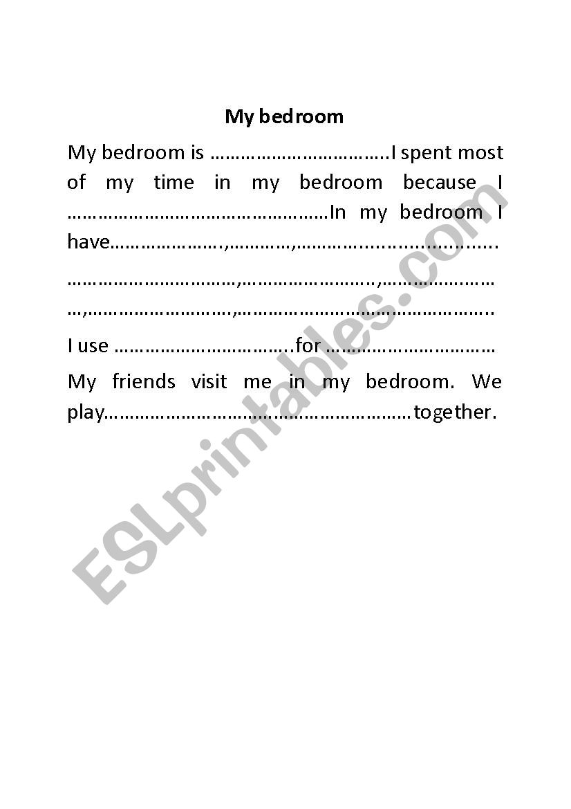 My bedroom worksheet