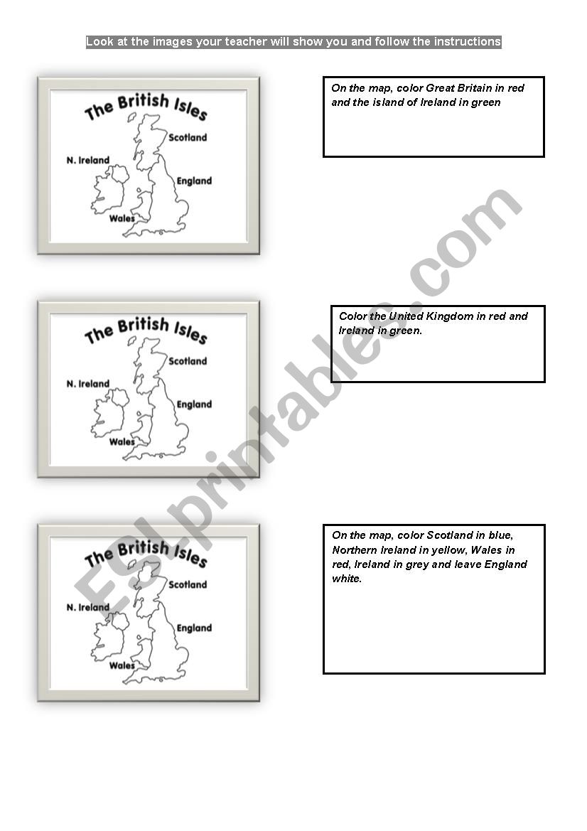 Worksheet: What is the difference beween the United Kingdom, Great Britain and England?
