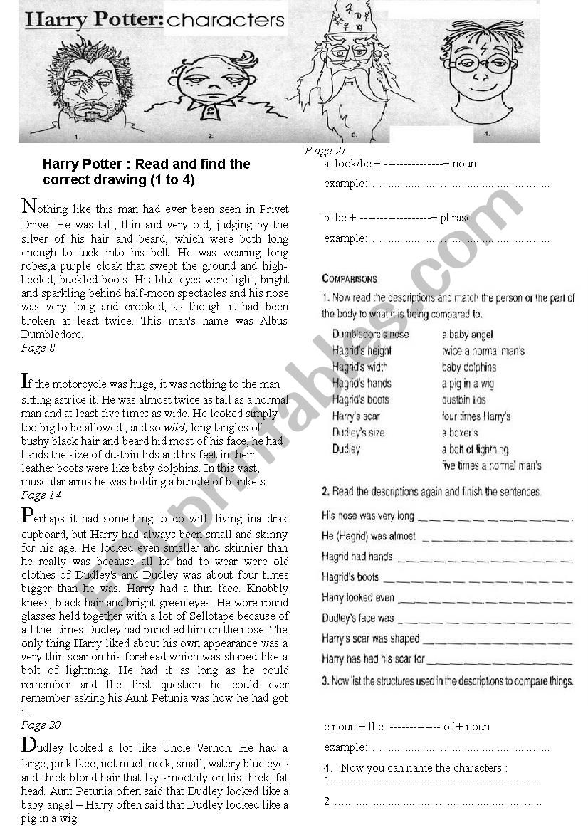 Harry Potter worksheet