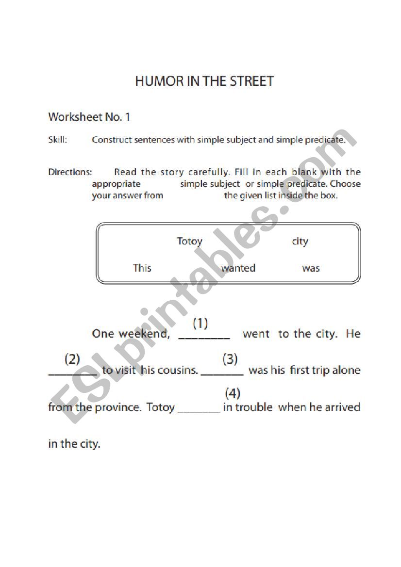 fun activity worksheet