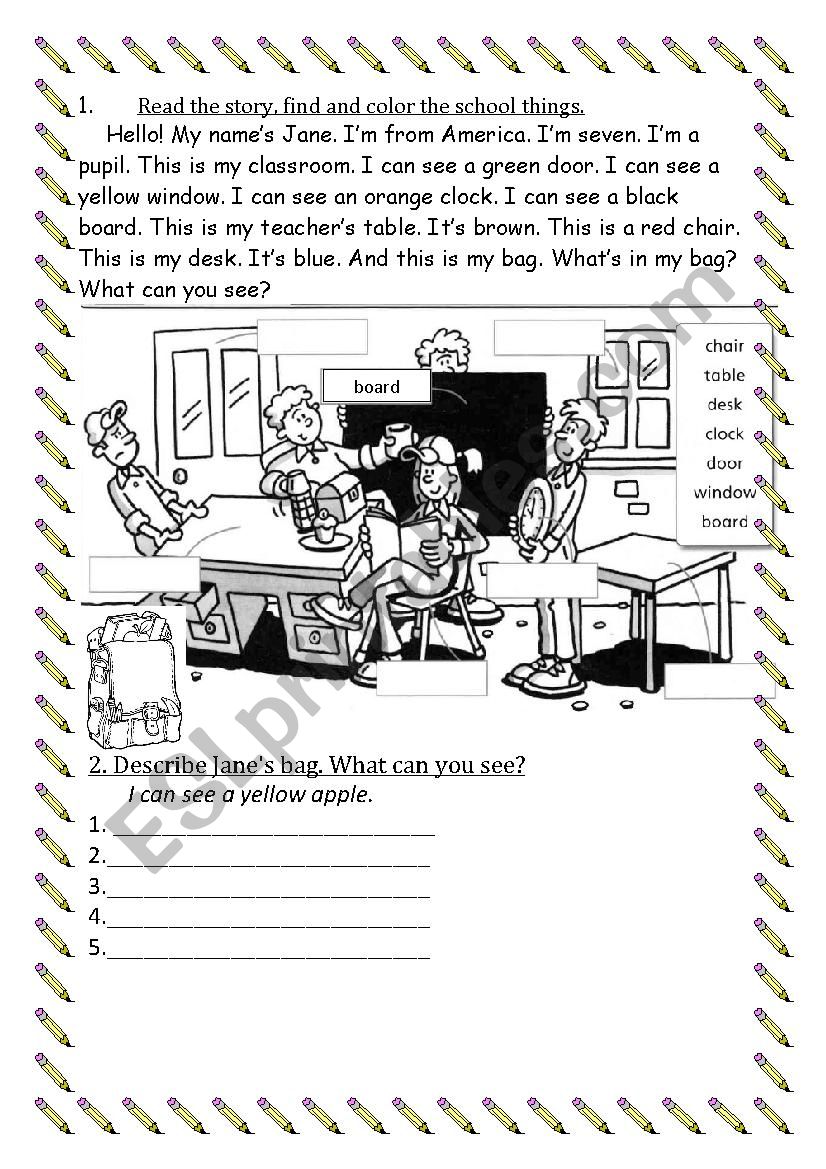 JaneÂ´s Classroom worksheet