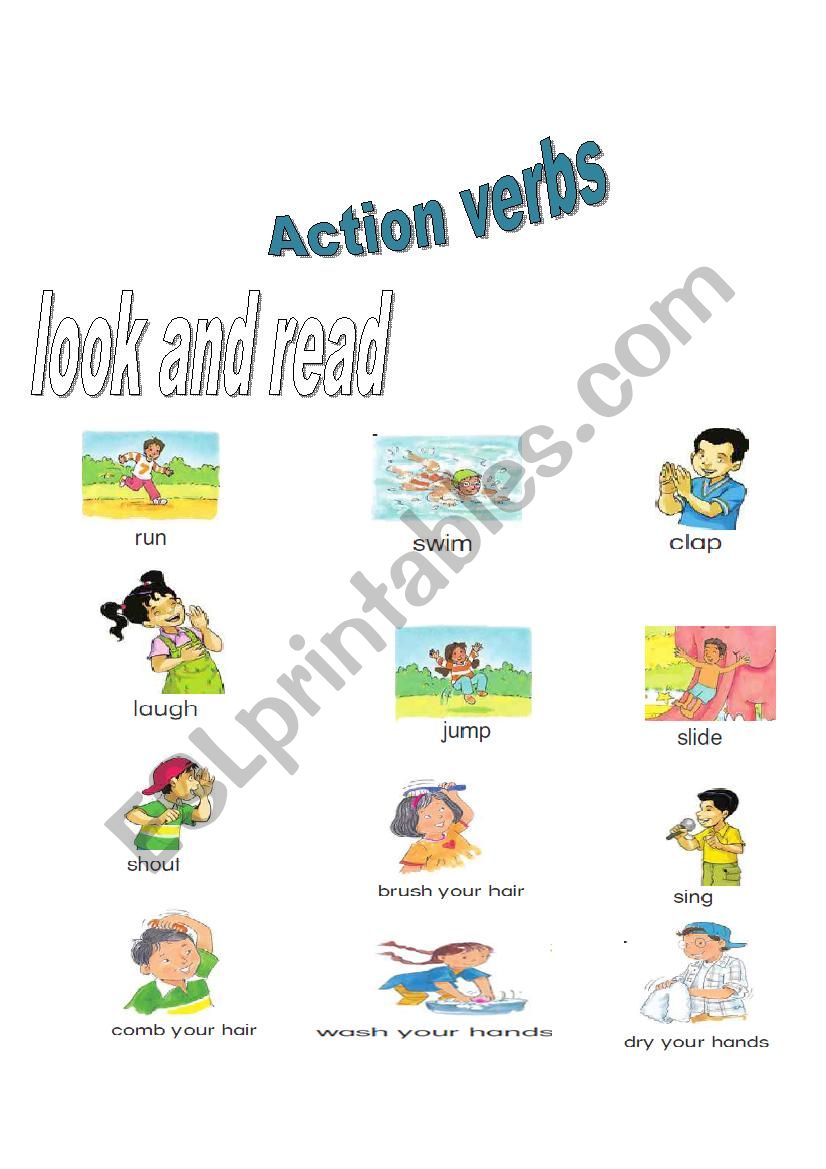 action verbs worksheet