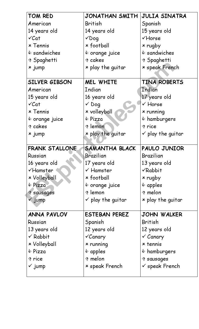 AGREEING AND DISAGREEING worksheet