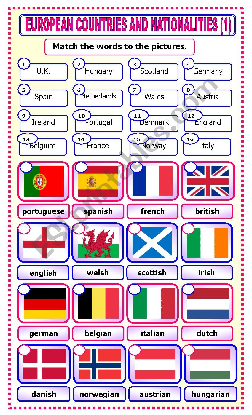 European Countries and Nationalities: matching_1