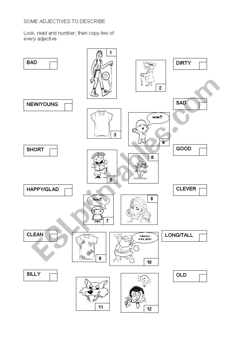 ADJECTIVES worksheet