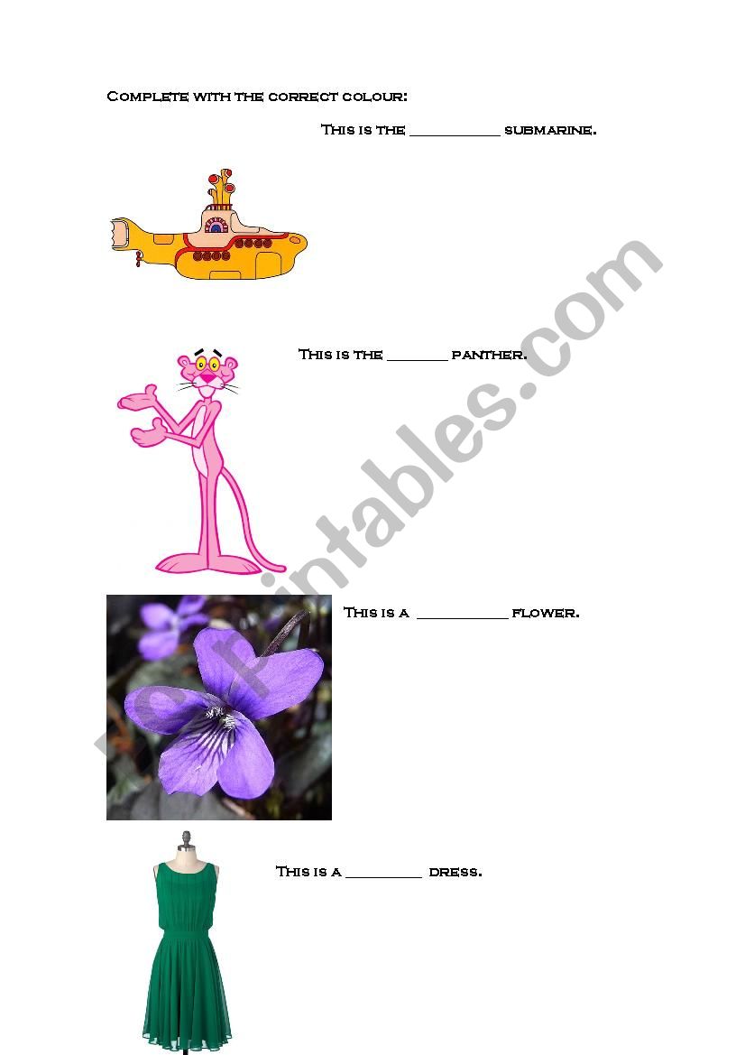 What colour are they? worksheet