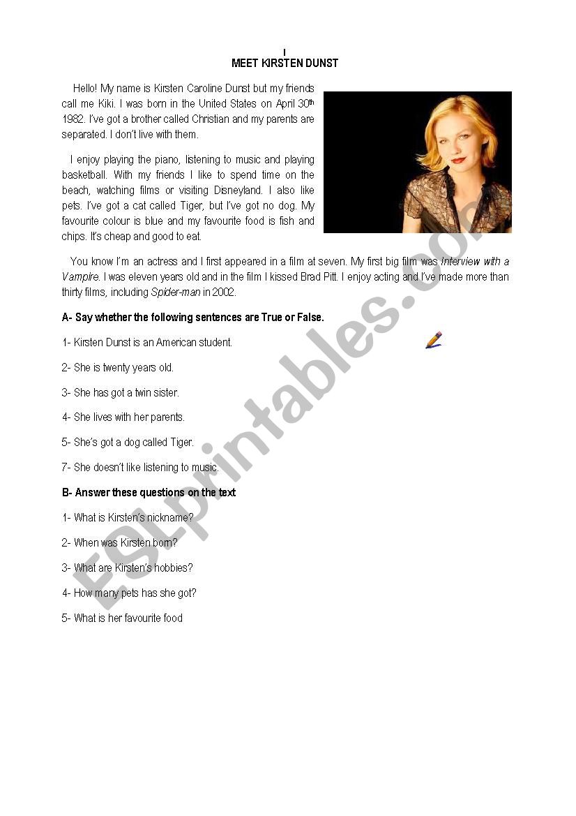 Assessment test worksheet