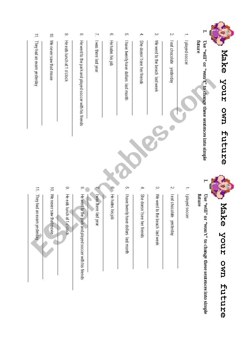 make your own future worksheet