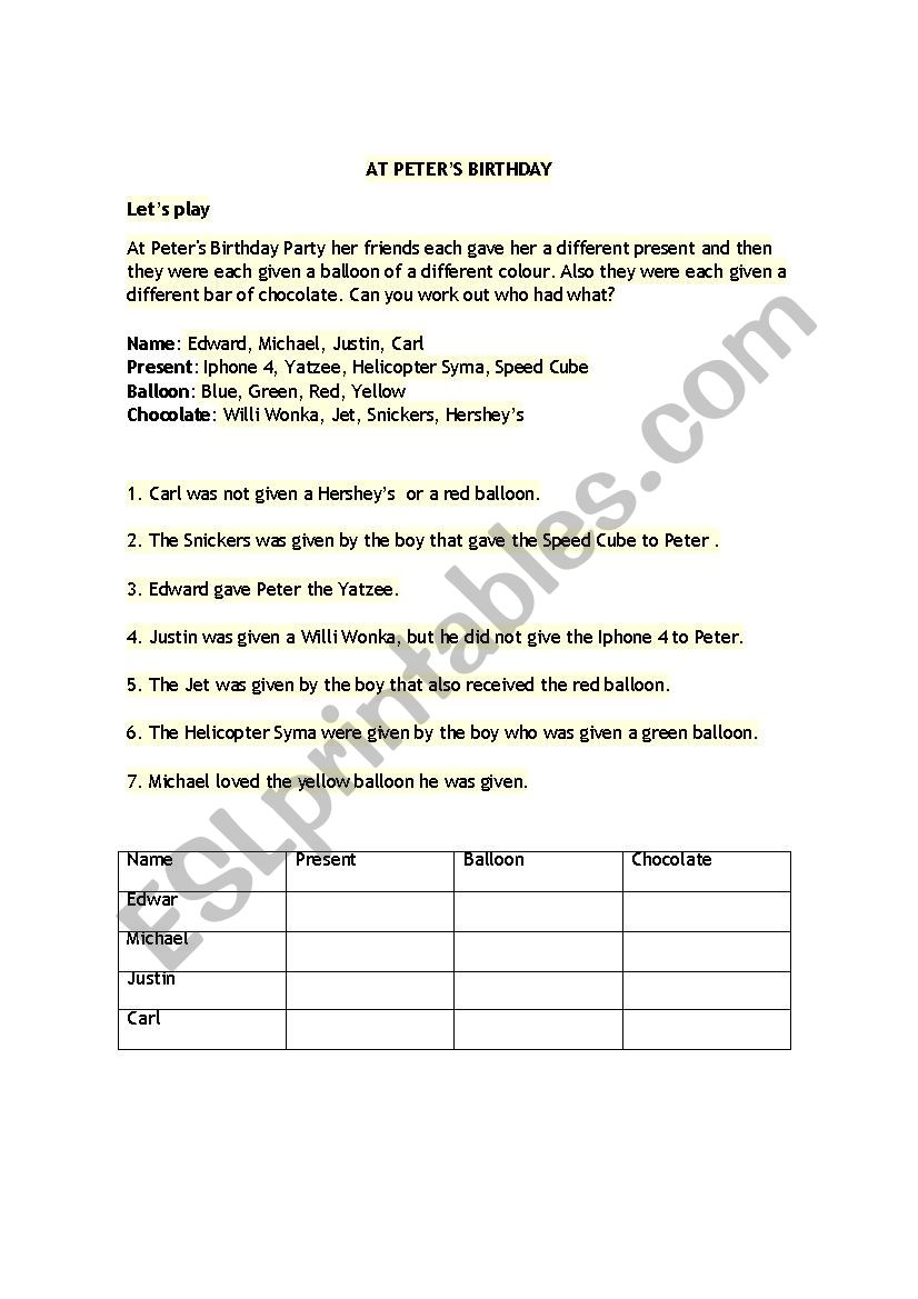 READING EXERCISE  worksheet