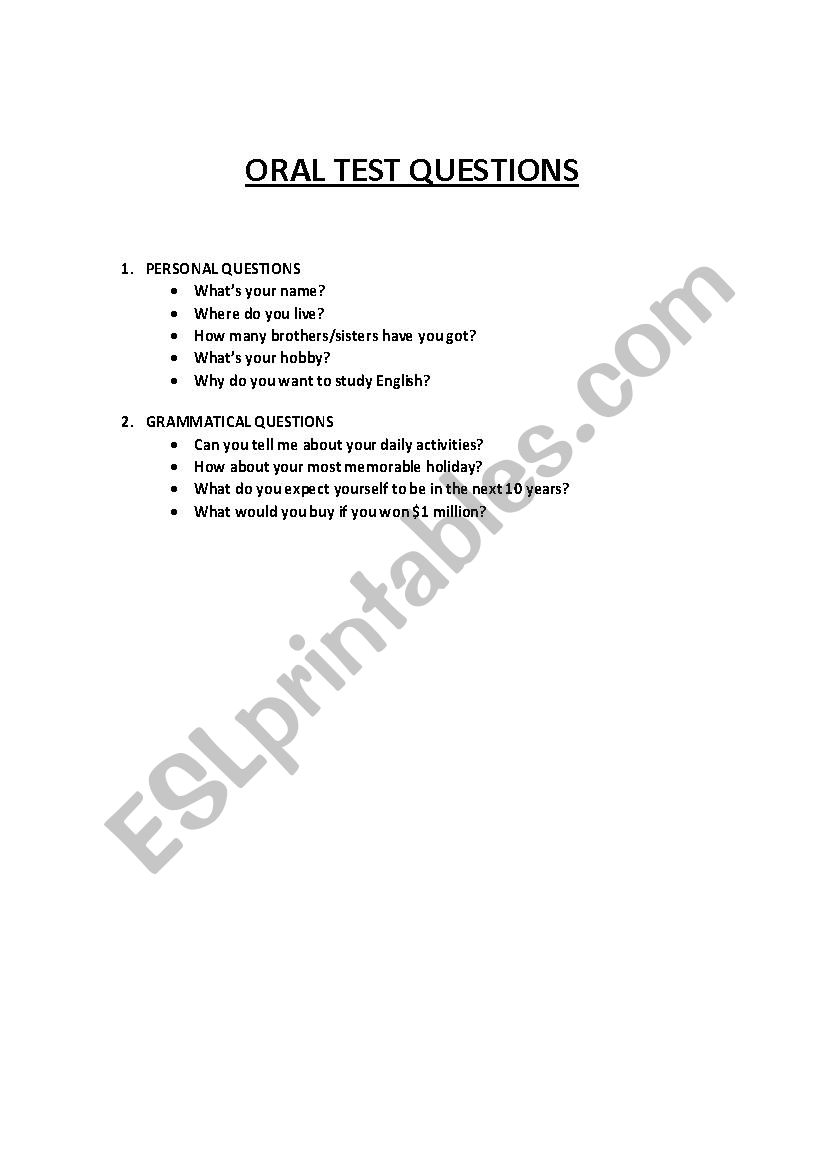 Oral Test Questions ESL Worksheet By Raparux oral-test-questions-esl-worksheet-by-raparux
