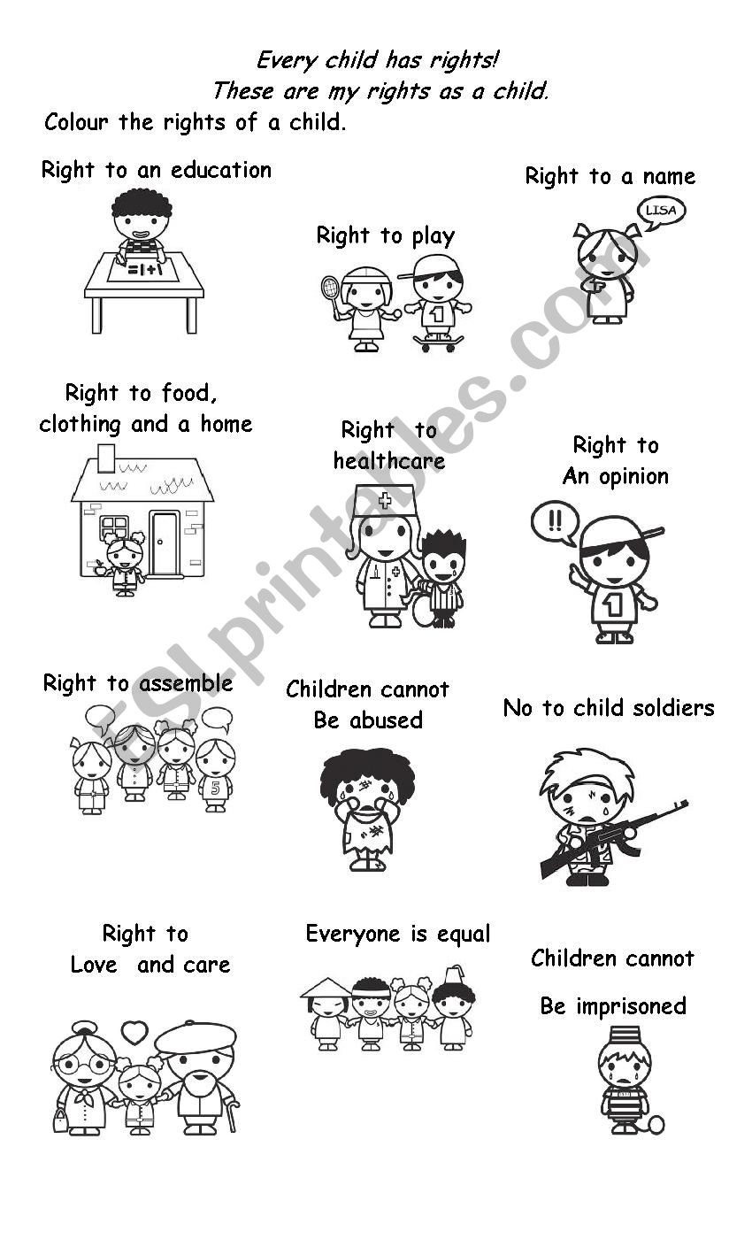 Rights Of A Child worksheet