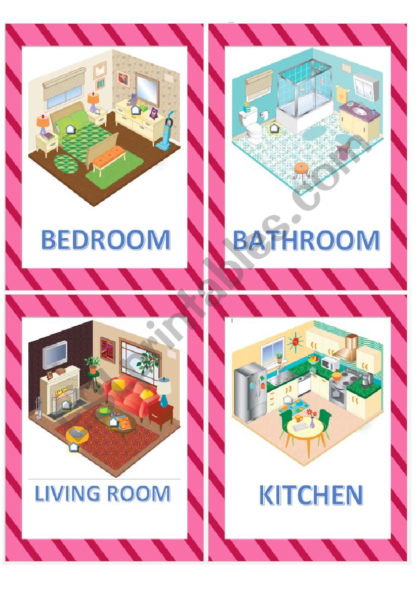 Rooms in a House – ESL Flashcards