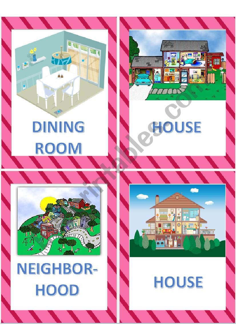 House cutaways Flashcards worksheet