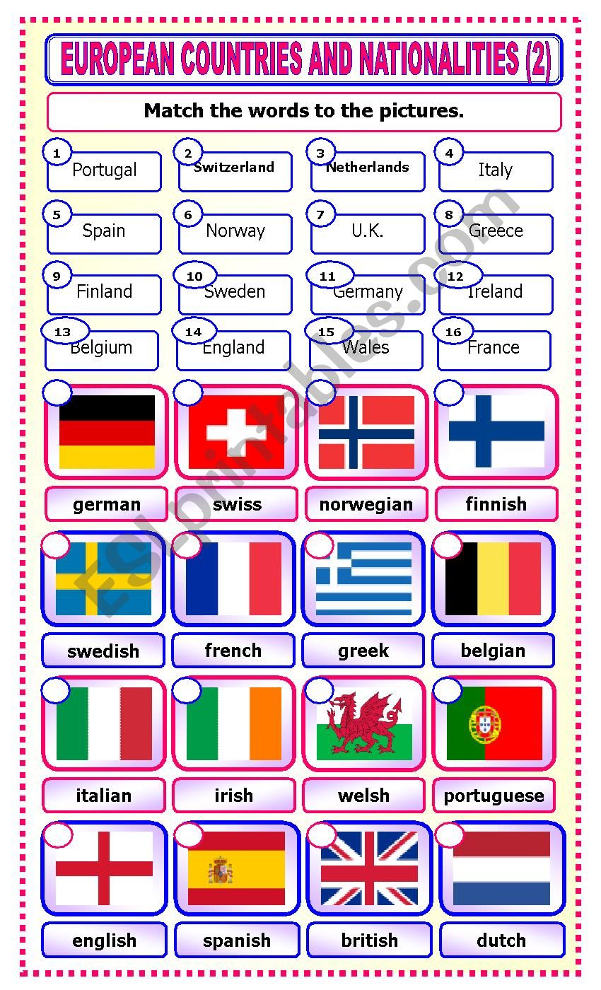 European Countries and Nationalities: matching_2