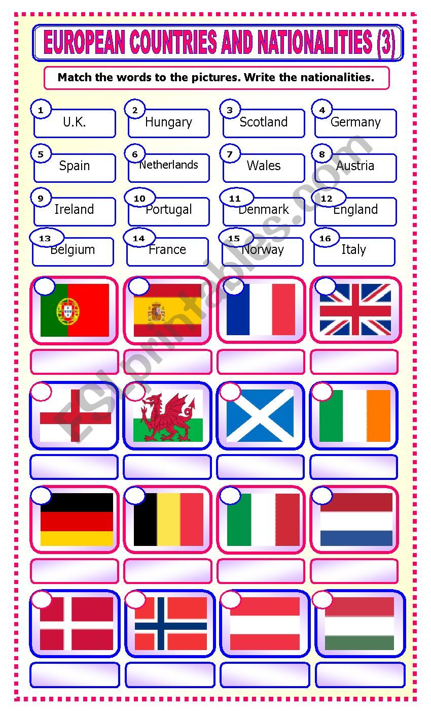 European Countries and Nationalities: matching_3