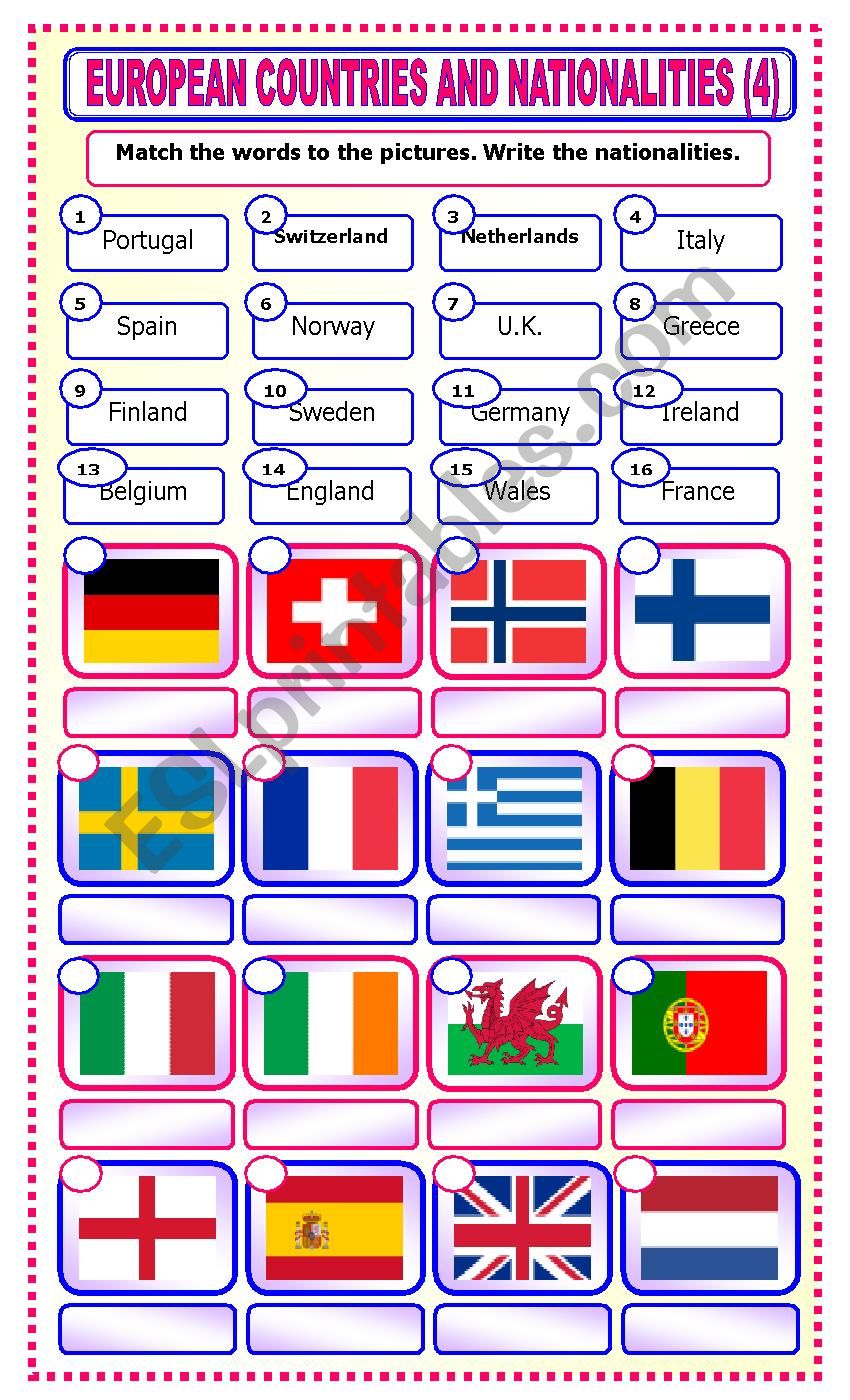 European Countries and Nationalities: matching_4