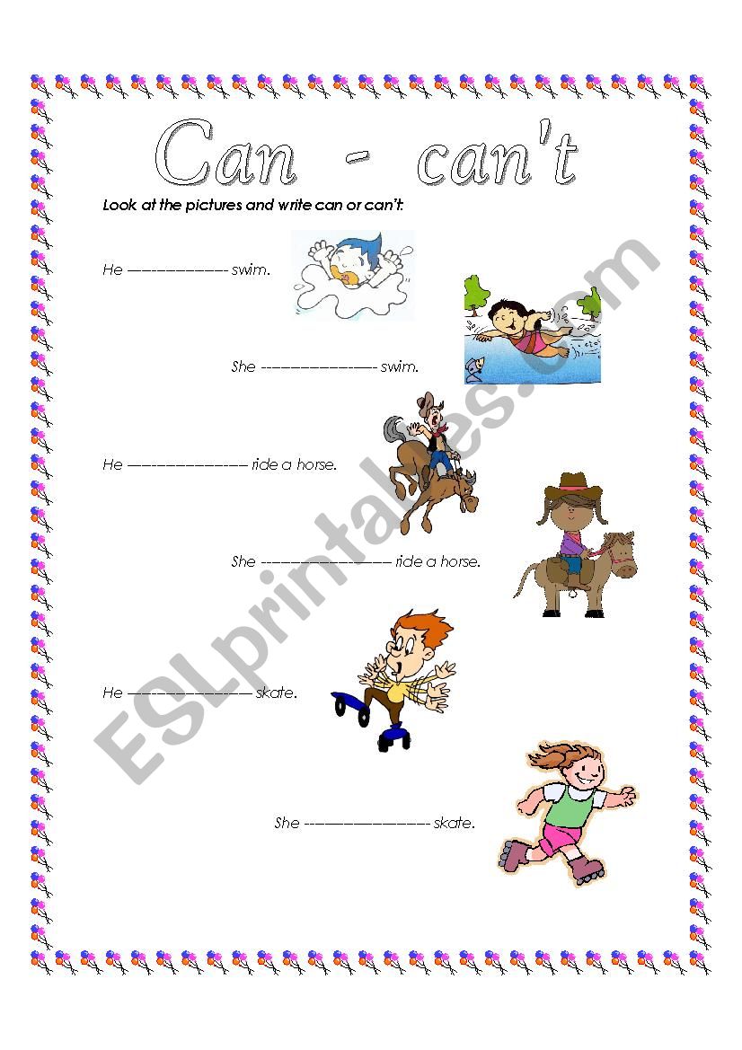 can or cant worksheet