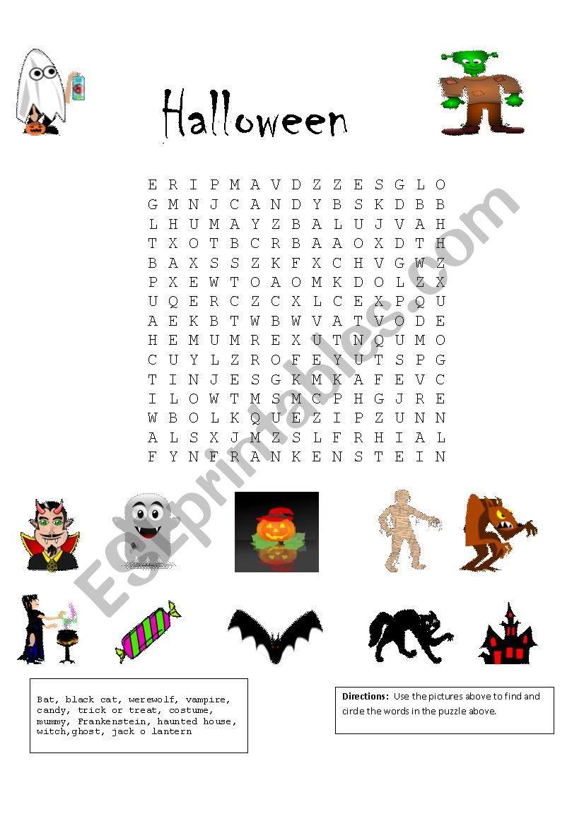 Halloween worksheet