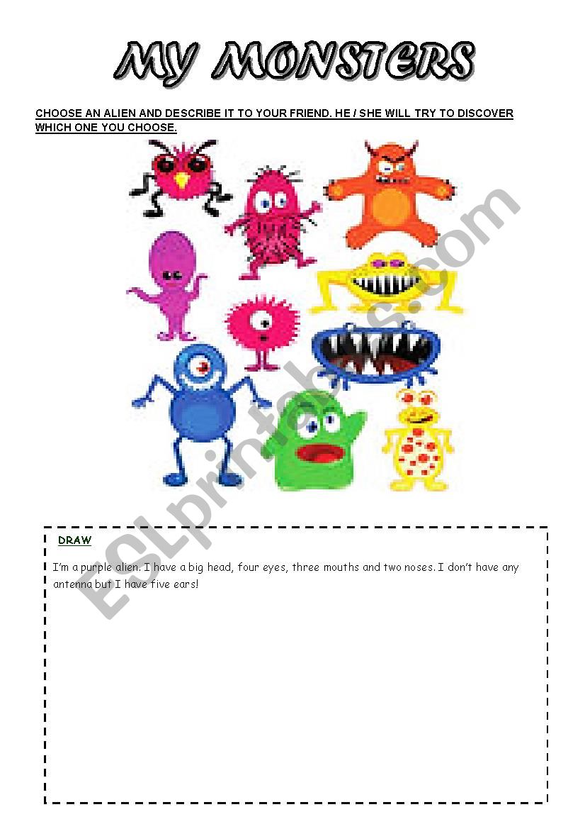 I have got a monster worksheet