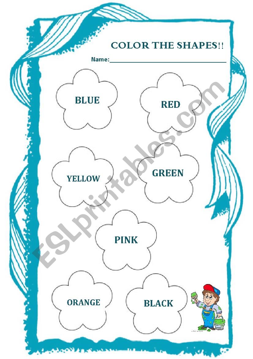 Color the shapes worksheet