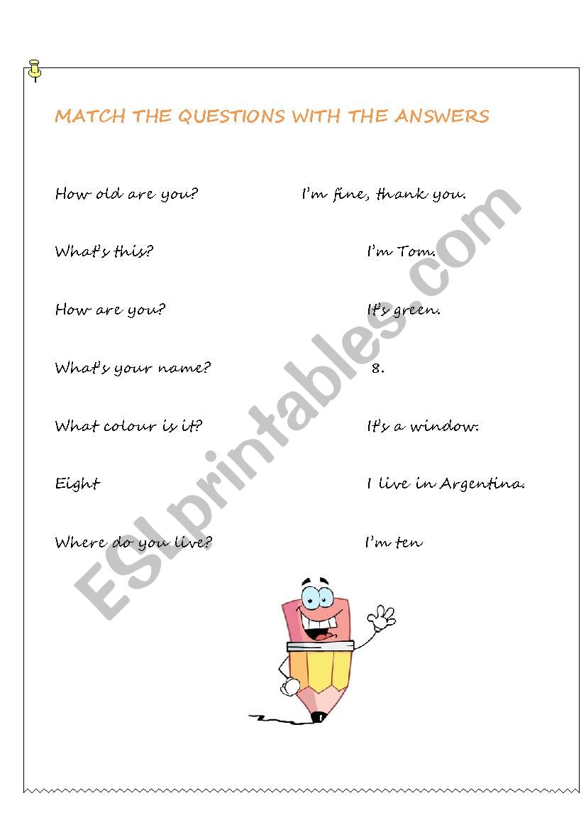 Basic questions worksheet