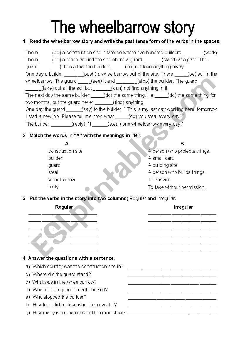 Past tense worksheet worksheet