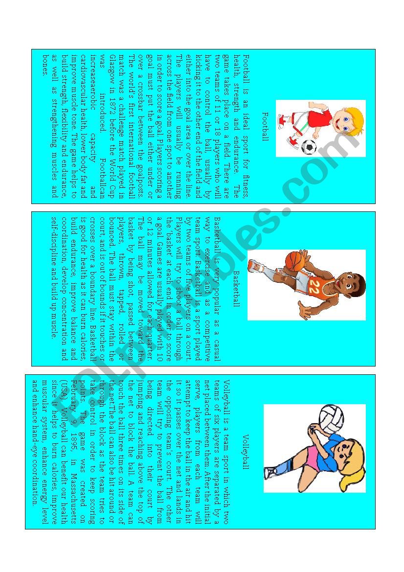 Card Game Health part 1 out of 3 ( Sports & Prepositions)