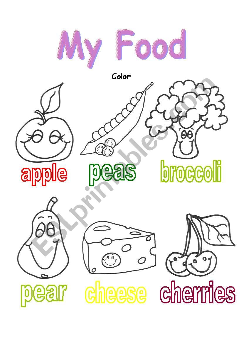 My Colorful Food  worksheet
