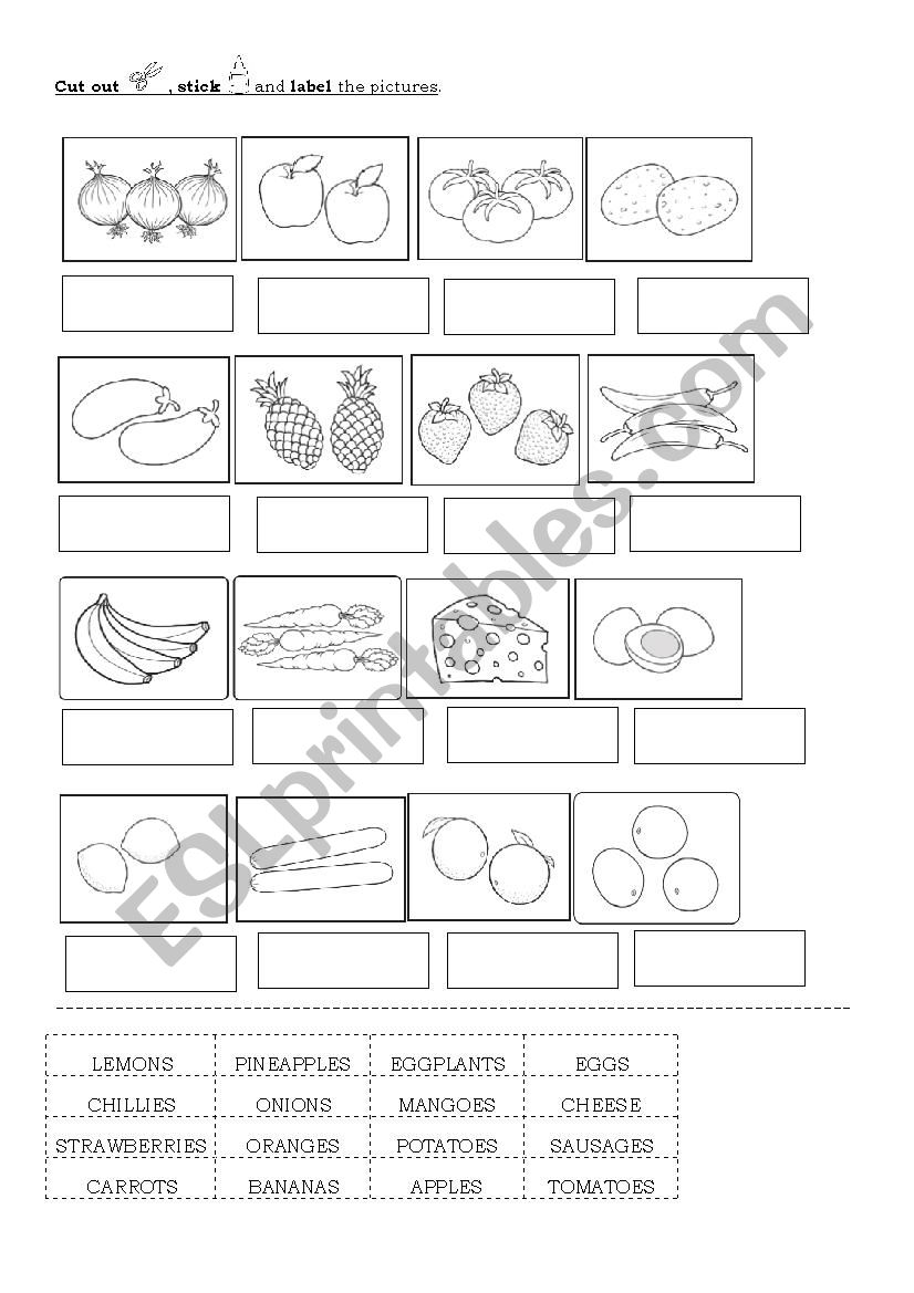 food worksheet