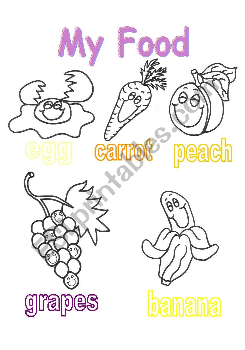 My Colorful Food worksheet