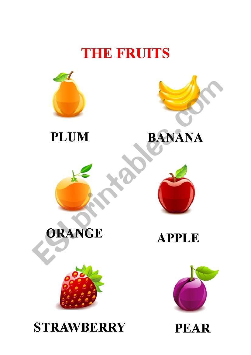 the fruit, fruit worksheet