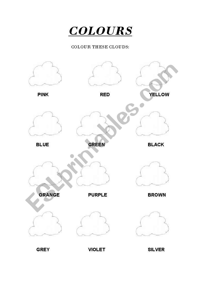 Colours worksheet