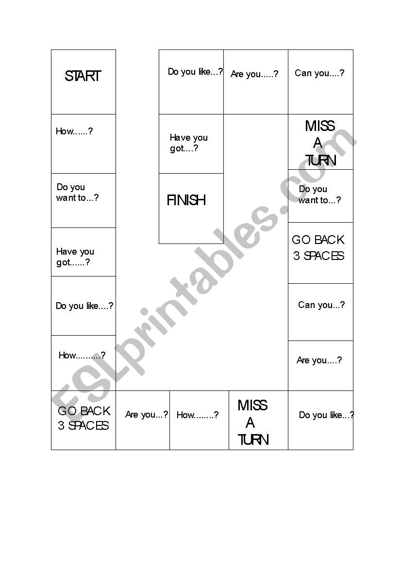 A game to practise question forms