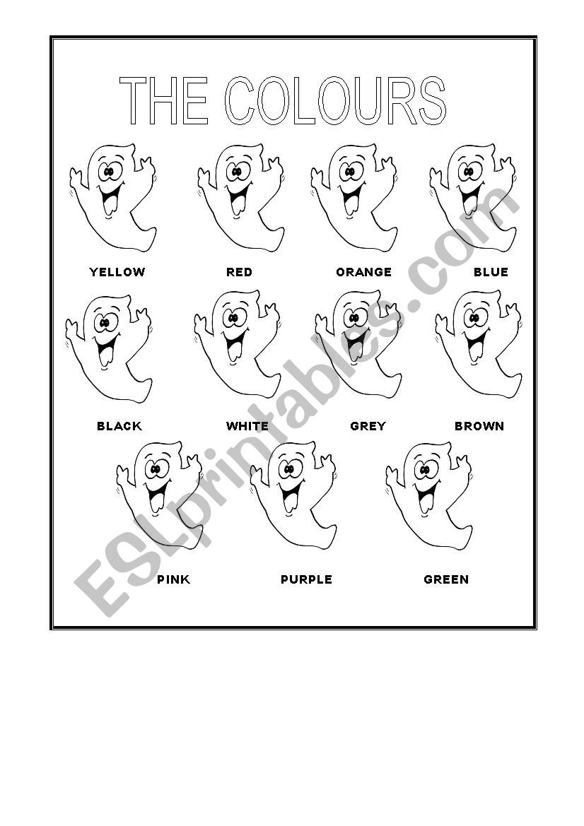 Colour the ghosts worksheet