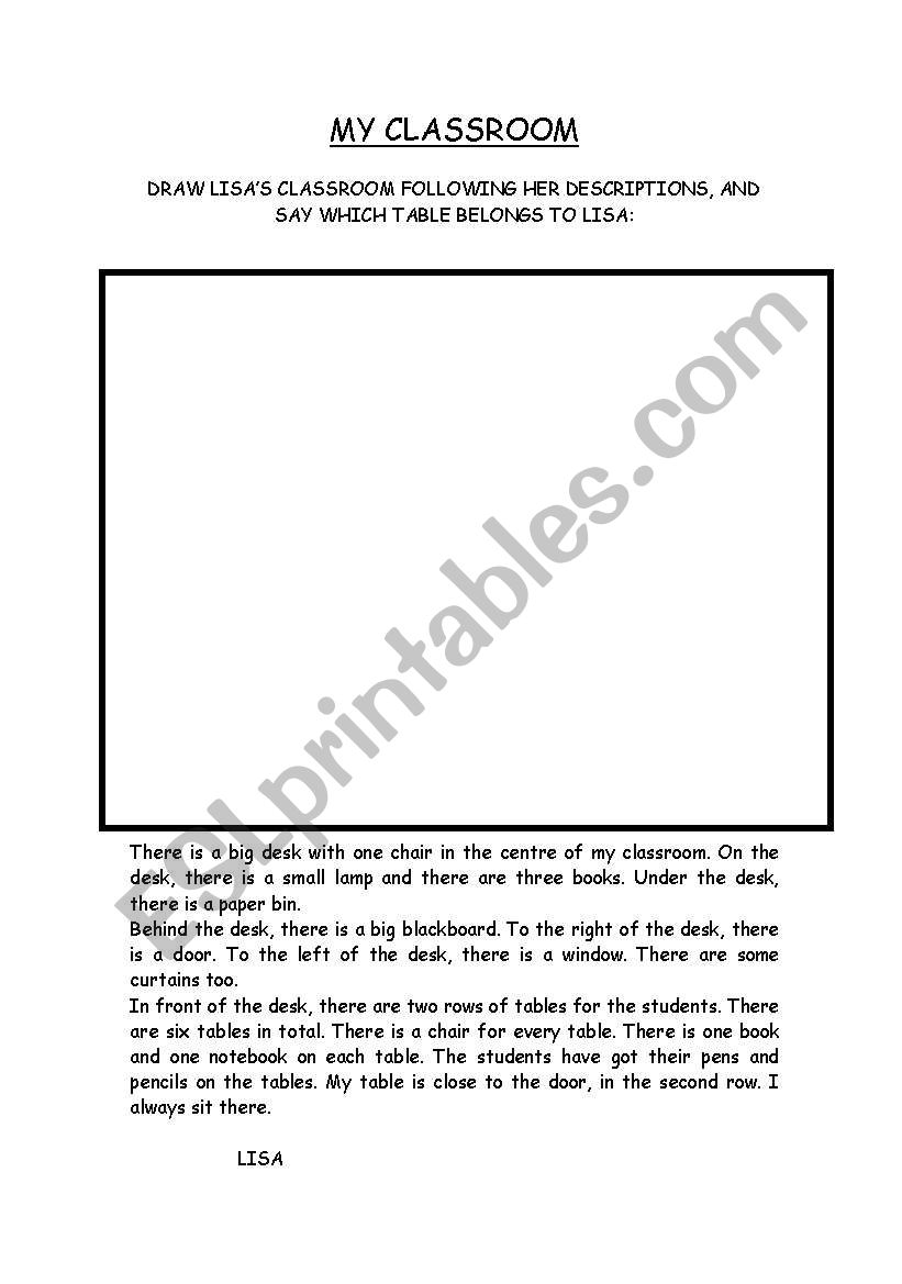 Lisa´s classroom worksheet Lisa´s classroom worksheet
