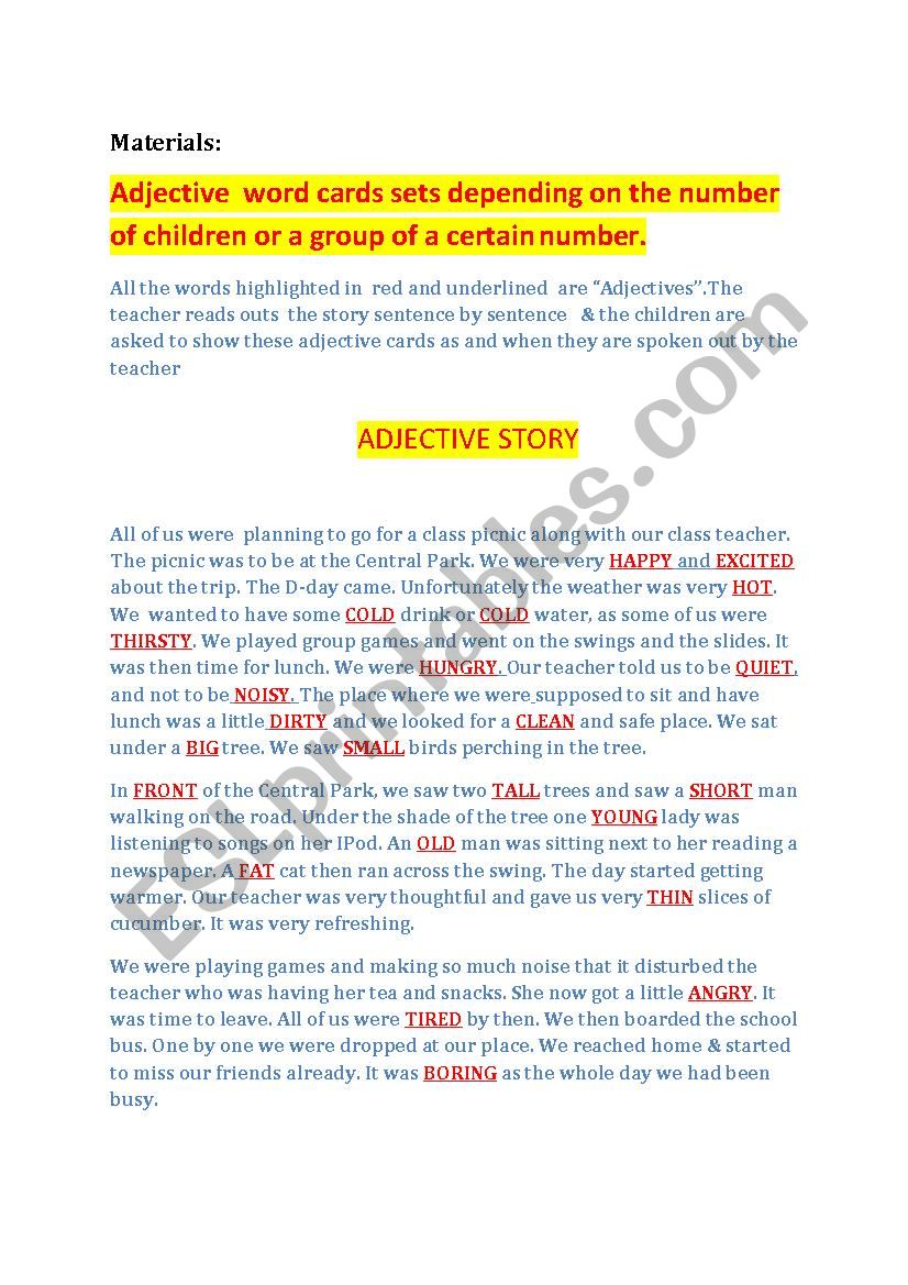 adjectives-story-esl-worksheet-by-vedh