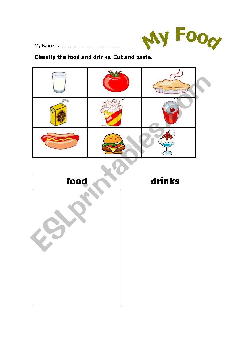  Food or Drinks worksheet