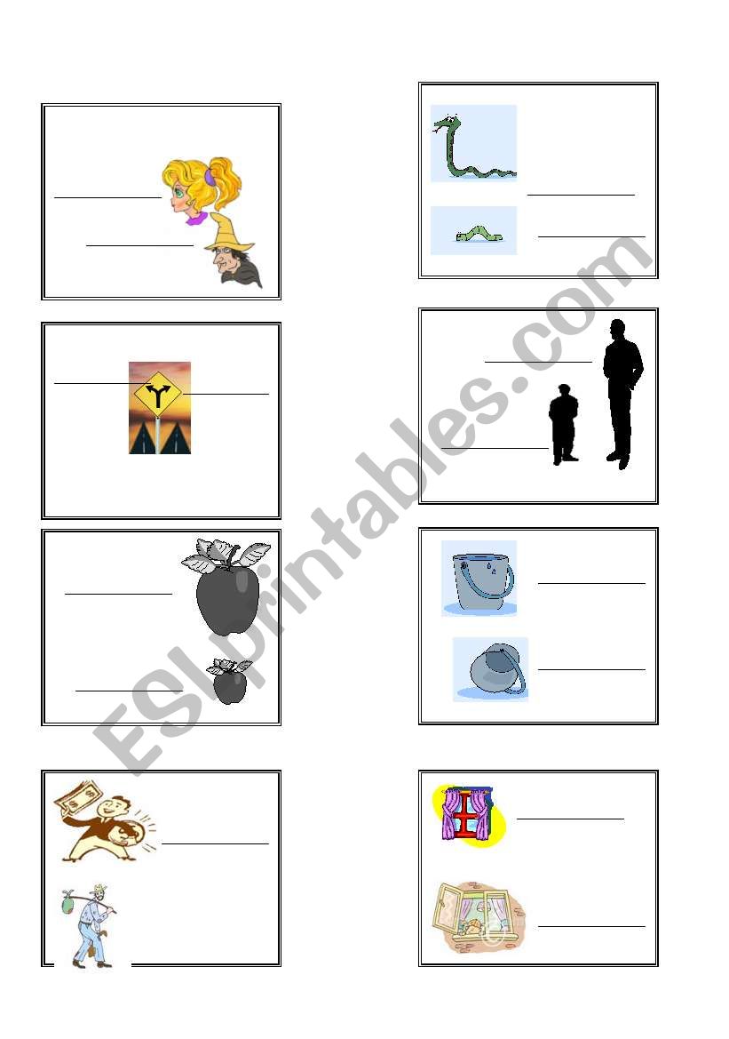 OPPOSITES worksheet