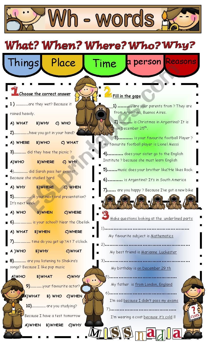 Wh-words worksheet