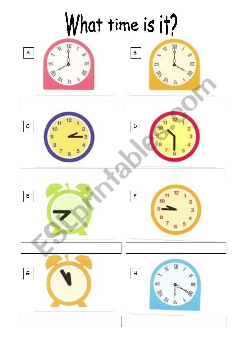 What time is it? worksheet